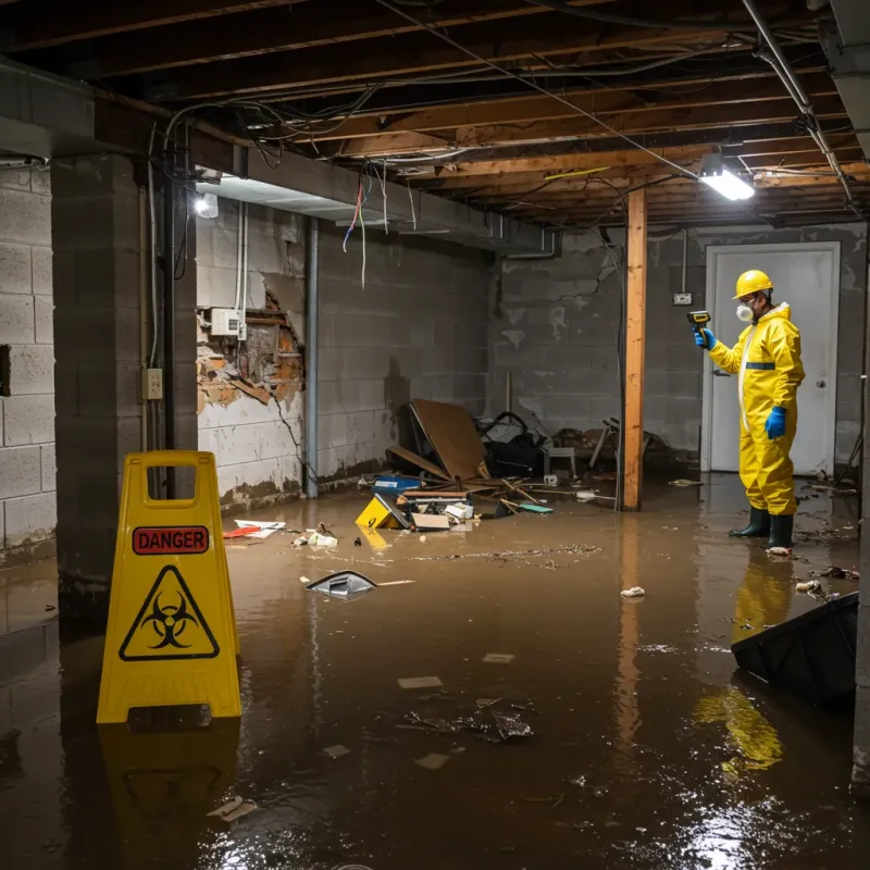 Flooded Basement Electrical Hazard in Lone Grove, OK Property